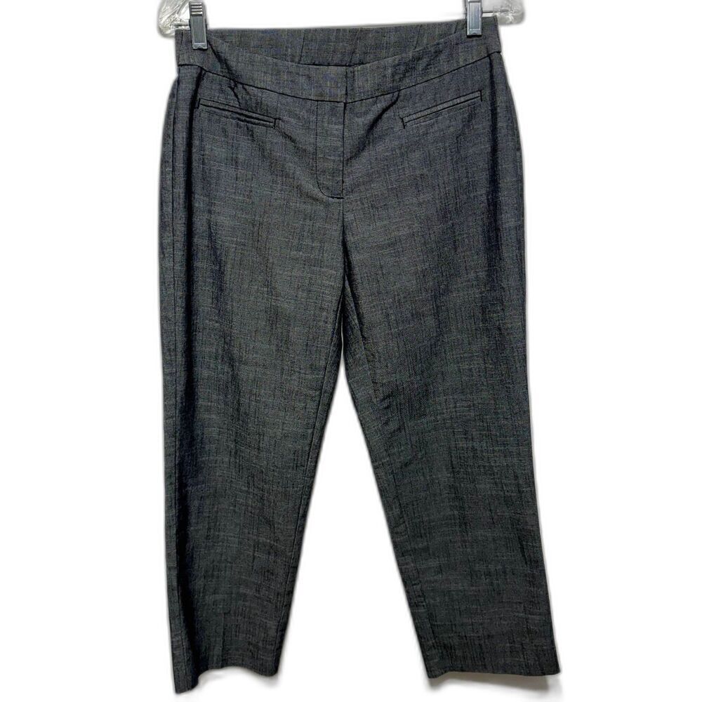 Sag Harbor Trouser Pants Women sz 6P Cropped High Rise Business Career Wear Gray